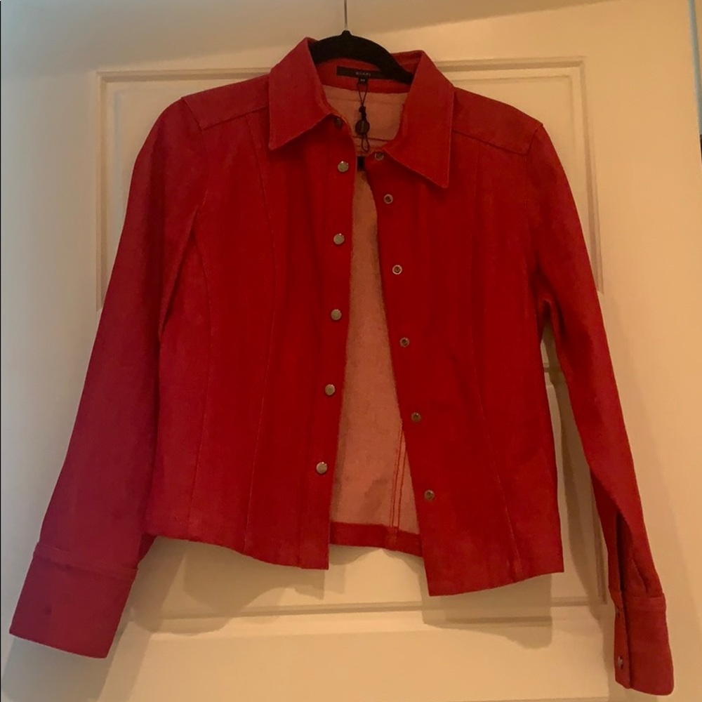 Gucci red jeans jacket